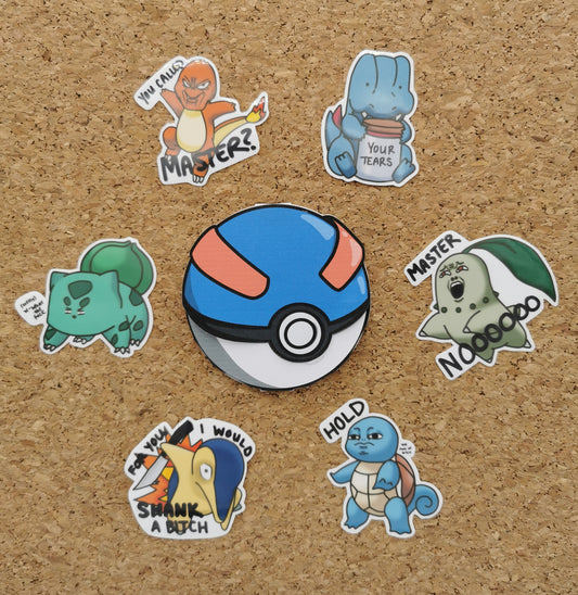 Poke-man, wot da hell? Series 1: Full Set Sticker