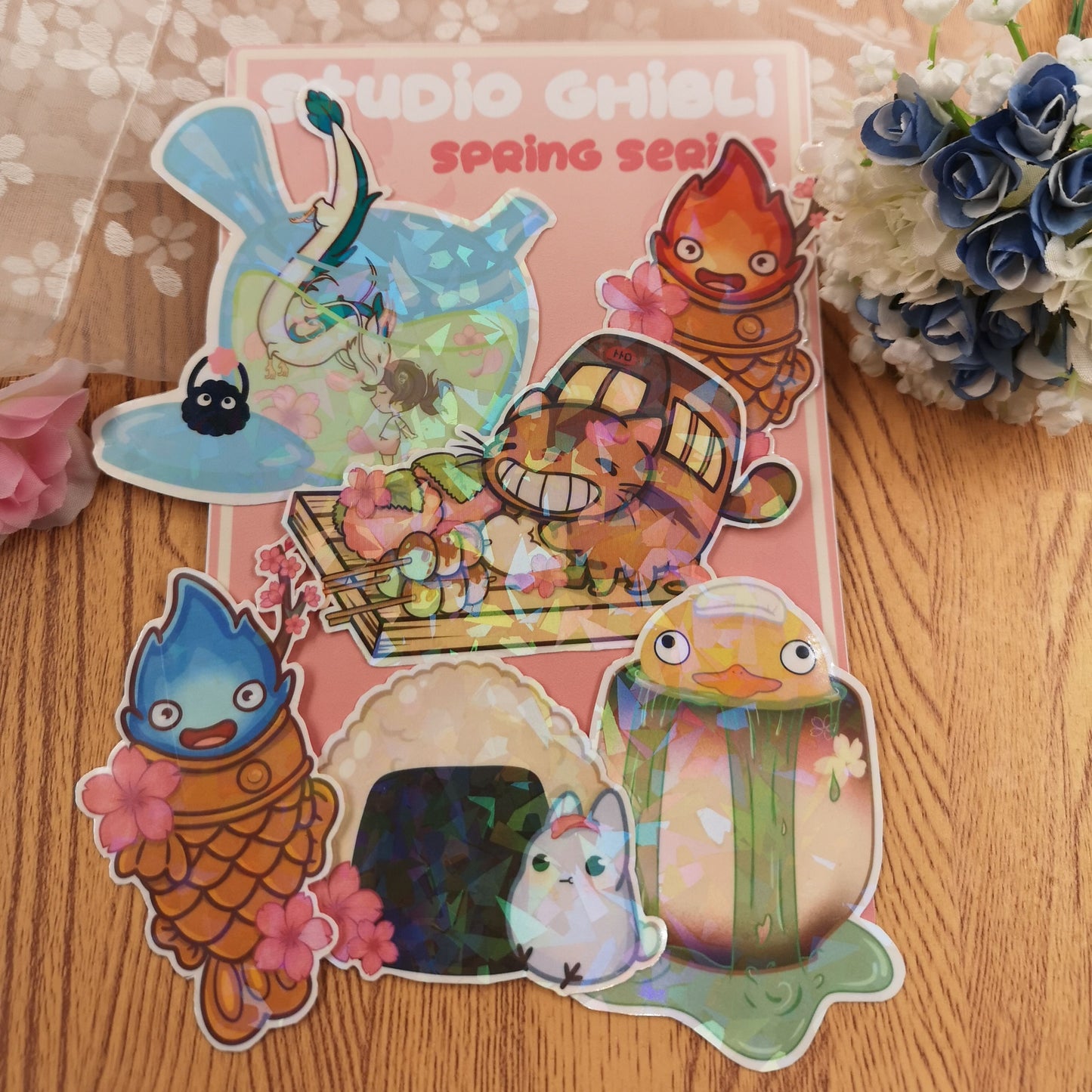 Holo Sakura Studio Ghibli Stickers