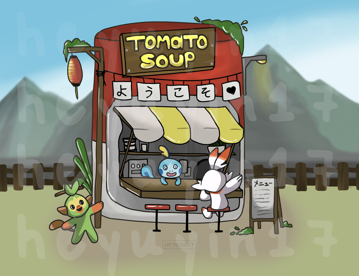 Pokemon Tomato Soup Stall: Day Print